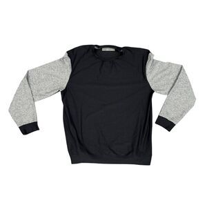 Outdoor Voices Color Block Black & Gray Long-sleeve Crewneck Tee